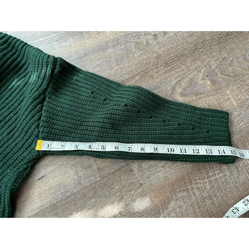 Express Womens Medium Dark Green Pullover Knit Sweater K6 - Picture 5 of 7